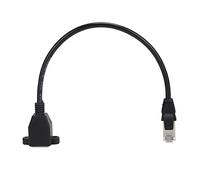 ASHATA Câble D'extension Ethernet, Mâle à Femelle avec Trou de Vis Câble Adaptateur Fixable pour Réseaux LAN Composants Routeur Modem PC Ordinateur Ordinateur Portable (#1)