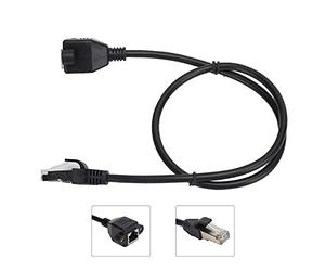 ASHATA Câble D'extension Ethernet, Mâle à Femelle avec Trou de Vis Câble Adaptateur Fixable pour Réseaux LAN Composants Routeur Modem PC Ordinateur Ordinateur Portable (#2)