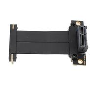 ASHATA Câble D'extension PCIe 4.0 X1, Double Câble de Montage GPU à 90 °, Câble D'extension D'extension PCIe à Angle Droit pour Carte WiFi, Carte Son, Cartes Son USB PCIe 2,5 G (50cm)