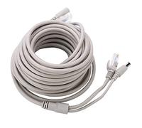 ASHATA Câble Ethernet Réseau RJ45, Câble ethernet Cat5 RJ45 Câble CCTV DC 5M / 10M / 15M / 20M 10Mbps / 100Mbps pour Caméras IP et Système NVR(15M)