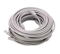 ASHATA Câble Ethernet Réseau RJ45, Câble ethernet Cat5 RJ45 Câble CCTV DC 5M / 10M / 15M / 20M 10Mbps / 100Mbps pour Caméras IP et Système NVR(20M)