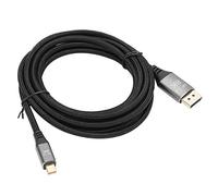 ASHATA Câble Mini DisplayPort vers DisplayPort, Adaptateur de Câble Ultra Haute Définition 8K, MiniDP vers DP1.4, pour Moniteur de Jeu, 9,8 Pieds