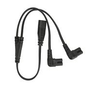 ASHATA Câble Répartiteur d'alimentation AC IEC320 C8 vers Double C7 1 Entrée 2 Sorties Mâle vers Femelle, 2,5 A 250 V 1500 W, Cordon d'alimentation divisé en Y pour Moniteur LCD, Lampe de Bureau,