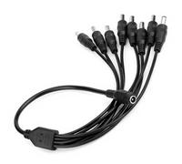 ASHATA Câble répartiteur de Puissance de Sortie 1 Femelle à 8 mâle, convertisseur Adaptateur de câble séparateur d'alimentation CC pour caméra de vidéosurveillance, lumières de Bande LED