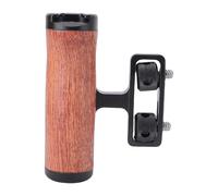 ASHATA Cage de Caméra Poignée en Bois, Vis de Montage Réglable 1/4 Pouce | Aluminum Alloy Cage Side Grip with Cold Shoe Mount, Expandable Frame Handle for Camera Rig