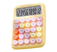 ASHATA Calculatrice à Clavier Mécanique, Calculatrice de Bureau Colorée avec Interrupteur Mécanique pour Le Bureau, l'école à Domicile, de électronique (Yellow)