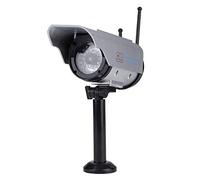 ASHATA Caméra de sécurité factice LED, lumières Clignotantes Rouges réalistes et caméra de Surveillance étanche à l'énergie Solaire/Faux pour de l'intérieur et de l'extérieur