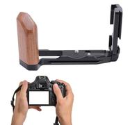 ASHATA Camera L Forme Grip pour Fuji XT5, Poignée en Forme de L avec Plaque de Libération Rapide pour ARCA Aluminium en Alliage Latérale en Bois, Conception Creuse, Léger (Black)