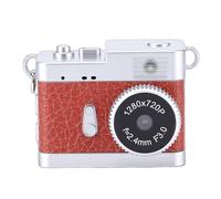 ASHATA Caméra Porte-clés, Caméra de Poche Numérique Portable Rétro FHD 720P avec écran Couleur de 0,96 Pouces, Petit Enregistreur Vidéo CCD avec Lumière LED 4 Filtres pour (Brun Vintage)