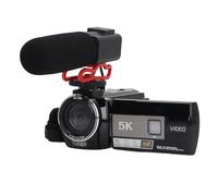 ASHATA Caméscope Vidéo, Caméscope Numérique, 5K 56MP Anti-secousse Zoom 18X Vision Nocturne IR avec écran Tactile IPS de 3 Pouces, Capot Lumineux, Enregistreur D'appareil Photo