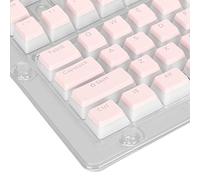 ASHATA Capuchons de Touches PBT, 129 Touches Personnalisées, Pudding Transparent, Hauteur OEM, Ensemble de Touches Personnalisées, Moulage par Injection Bicolore, Capuchons de Clavier