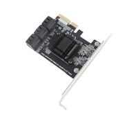 ASHATA Carte Adaptateur PCIe vers 3 à 6 Ports, Carte D'extension Fiable et Durable pour Ordinateurs, Transfert de Données Rapide et Installation Facile (TXB113 Double rangée)