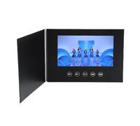 ASHATA Carte de Voeux Vidéo, Livre Vidéo de 128m HD 128m avec Port de Batterie Rechargeable de Type C pour Anniversaire, Noël, Mariage, Marketing