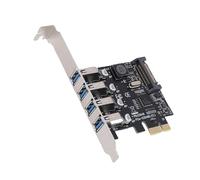 ASHATA Carte D'extension de PCI E USB3.0, 4 Carte D'extension D'USB 3,0 de Port avec la Technologie 5Gbps Autoalimentée vers L'arrière Compatible USB 2,0 1,1 pour la Vue de 11 10 8 7