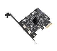 ASHATA Carte D'extension PCI Express USB 3.2 10 Gbit/s, Carte D'extension USB3.2 Gen 2, Carte D'extension PCI Express Haute Vitesse Double Type C pour Ordinateur de Bureau pour 7 10 11