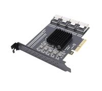 ASHATA Carte D'extension PCIE 4 Ports Mini SAS SFF 8087 pour 10 11 - Prend en Charge Le Remplacement à Chaud pour la flexibilité du Système