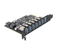 ASHATA Carte D'extension PCIE 7 Ports, Carte D'extension Avant USB 3.2 Superspeed 5 Gbps, Convertisseur de Concentrateur USB Interne pour XP 8 10 11 Linux