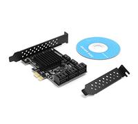 ASHATA Carte d'extension PCIe SATA, Carte d'extension de contrôleur PCI-E vers SATA3.0 Carte d'extension d'interface 8 Ports SATA3.0