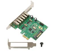 ASHATA Carte d'extension PCIE vers USB, 6 ports USB 2.0, Compatible avec Windows XP à 10 (32 à 64 bits), Pour Souris, Imprimante, Lecteur de Carte Mémoire, Scanner