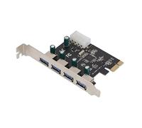 ASHATA Carte D'extension PCIE vers USB3.0, 4 Ports PCIE USB 3.0 Carte PCI Express X1 Interface, Carte Adaptateur de Transfert Stable à Grande Vitesse Adaptateur de Contrôleur de
