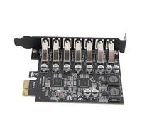 ASHATA Carte D'extension PCIE vers USB3.2 GEN1 à 7 Ports, Carte D'extension Frontale USB3.2 GEN1 Superspeed 5 Gbit/s, Carte D'extension USB PCIE Haute Vitesse Plug and Play