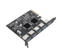 ASHATA Carte D'extension USB 3.2 PCIe de Type A, Vitesse de 10 Gbit/s et 5 Ports, Compatible avec 7 10 11 1 unité