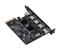 ASHATA Carte D'extension USB 3.2 PCIe Haute Vitesse 10 Gbit/s pour Ordinateur de Bureau avec 5 Ports Type A pour l'efficacité des Données