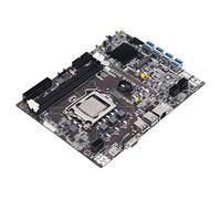 ASHATA Carte Mère DDR3 Miner, Carte Mère Graphique LGA 1155 8 USB3.0 CPU Core, Alimentation Triphasée, Carte Mère B75 Miner avec Processeur Double Cœur pour ETH pour BTC