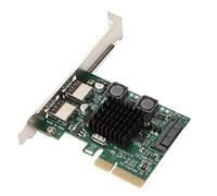 ASHATA Carte PCIE USB 3.2, Carte D'extension PCI Expree vers USB Double Port 10 Gbit/s, Alimentation Indépendante, Carte D'extension USB 3.2 pour Win XP, Win7, Win8, Win10