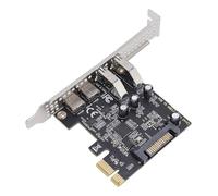 ASHATA Carte PCIE USB 3.2, Carte D'extension PCIE vers USB et Type C avec Haute Vitesse 5 Gbit/s, Prise en Charge de L'interface Serial ATA X1 X4 X8 X16, Alimentation Stable pour PC de