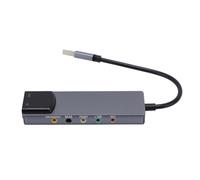 ASHATA Carte Son Externe USB, Adaptateur Optique SPDIF 5.1 Canal avec Puce de Réduction de Bruit, pour PC Computer à OS X Home Theatre