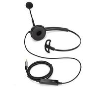 ASHATA Casque Filaire Professionnel H600-3.5MV, Casque Téléphonique avec Contrôle du Volume Monaural, Prise Jack 3,5 Mm, Casque Professionnel avec Micro pour Tablette Smartphone