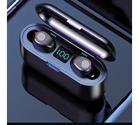 ASHATA Casque sans Fil Antibruit avec Commande Tactile avec étui de Chargement pour Le Travail Sportif, écouteurs Stéréo pour Les Amateurs de Jeux (F9-2 Noir)