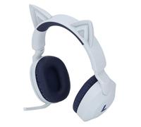 ASHATA Casque sans Fil Cat Ear, Casque de Jeu Bluetooth 5.4 avec Contrôle du Volume du Micro, Lumière LED, Aux 3,5 Mm, Pliable pour Adolescentes Filles Musique (Blue)