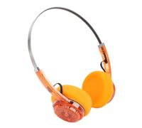 ASHATA Casque sans Fil Rétro Bluetooth sur L'oreille, Casque Bluetooth avec Microphone, Connexion de 2 Appareils Simultanément, Autonomie de 20 Heures (Orange translucide)
