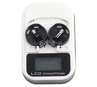 ASHATA Chargeur, Pile Bouton Rechargeable au Lithium, Chargeur 2 pièces Rechargeable, Performances Stables, Facile à Transporter, Courant de Sortie Maximal de 300 mA(Transl)