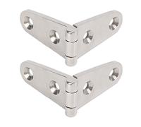 ASHATA Charnière à Bande en Acier Inoxydable Robuste avec Trous, Accessoires de Bateau Marin Polis Miroir, Pratique pour le Bricolage, Paquet de 2 (2 trous : 103x27mm/4.06x1.06in)