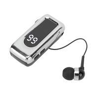 ASHATA Chef de Cas sans Fil Rétractable pour Chauffeur de Camionneur, Casque Bluetooth 5.4 Lavalier Bluetooth 5.4, avec écran d'alimentation LED Microphone ENC (Silver)