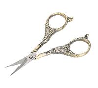 ASHATA Ciseaux de Point de Croix Rétro Européens, Ciseaux Artisanaux Faits à la Main, Outils de Couture Antiques pour la Broderie et la Couture, Lame Tranchante Créative et Vintage, Finition Bronze