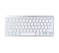 ASHATA Clavier Bluetooth Bilingue Ultra Fin, Clavier de Langue Bilingue Allemand Français Espagnol Italien et Anglais, Clavier sans Fil Bluetooth pour PC de Bureau, Blanc (Disposition