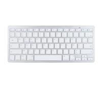 ASHATA Clavier Bluetooth Bilingue Ultra Fin, Clavier de Langue Bilingue Allemand Français Espagnol Italien et Anglais, Clavier sans Fil Bluetooth pour PC de Bureau, Blanc (Mise en Page