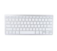ASHATA Clavier Bluetooth Bilingue Ultra Fin, Clavier de Langue Bilingue Allemand Français Espagnol Italien et Anglais, Clavier sans Fil Bluetooth pour PC de Bureau, Blanc (Disposition