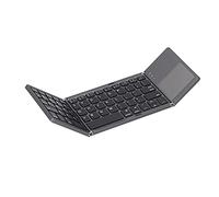ASHATA Clavier Bluetooth Pliable, Clavier Rechargeable Bluetooth Pliable avec Pavé Tactile, Prise en Charge du Double Mode Connexion Filaire USB avec Batterie Rechargeable(Noir)
