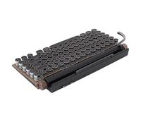 ASHATA Clavier de Vapeur Punk, Clavier Mécanique Mécanique à 75% Lite, Clavier de Machine à écrire sans Fil de Style Rétro, Clavier Mécanique Rétro Classique avec Bluetooth, et Via (Couleur du Bois)