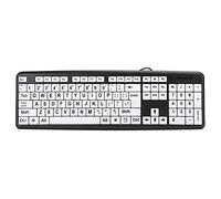 ASHATA Clavier d'ordinateur en Gros caractères, Clavier Filaire pour Personnes âgées, Clavier pour malvoyants, Touches à Contraste élevé avec Noir et Blanc, pour Les Personnes âgées(Noir)