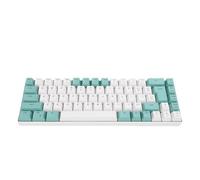 ASHATA Clavier D'ordinateur Filaire, Disposition 68 Touches, Clavier Filaire avec 12 Touches Multimédia, Rétroéclairage RVB, de Saisie Mécanique Confortable pour PC (Bloc de Couleur Vert Blanc)