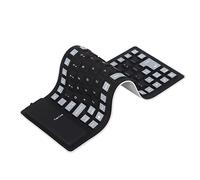 ASHATA Clavier en Silicone étanche, Mini Clavier USB Filaire Flexible Pliable et Antipoussière Silencieux 85 Touches, Léger et Portable, Doux et Confortable à Utiliser, pour Ordinateurs(Le Noir)