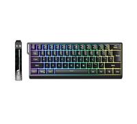 ASHATA Clavier Mécanique 60% sans Fil, Clavier de Jeu Bluetooth Filaire 2,4 G Triple Mode, éclairage RVB, 61 Touches, avec Corde de Suspension, Facile à Transporter en Voyage (Black)