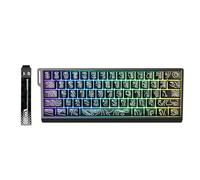 ASHATA Clavier Mécanique 60% sans Fil, Clavier de Jeu Bluetooth USB Triple Mode 2,4 G, Rétroéclairage RVB, 61 Touches Rechargeables, Prend en Charge 25 Touches de Retournement