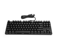 ASHATA Clavier Mécanique, Clavier Filaire à Lumière Mixte de Jeu de Divertissement RVB, Clavier de Jeu à Interrupteur Bleu à 87 Touches pour Ordinateur de Jeu PC (Noir)